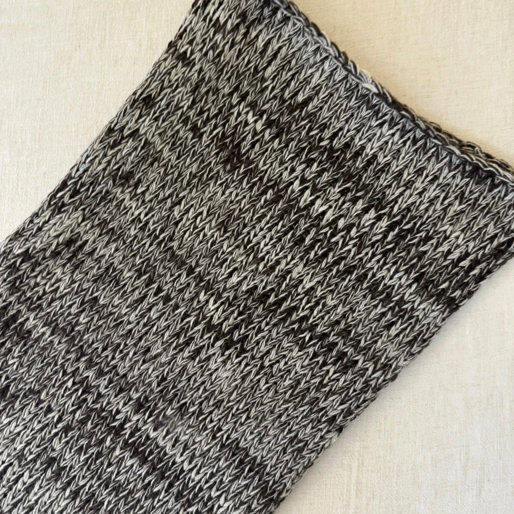 Indigo Soul Marled Knit Scarf Brown Cream‎ Fringe Acrylic Winter Accessory